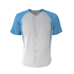Ensemble de maillots de baseball pour hommes, bleu et blanc, imprimé géométrique, manches courtes, évacuation de l'humidité, coupe athlétique, toutes saisons - Product Image 2