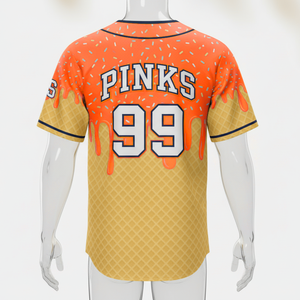 Custom Ice Design Full Buttons <b>Down</b> Baseball Jersey Adult Tops 100% Polyester Quick Dry Breathable High Quality - Product Image 4