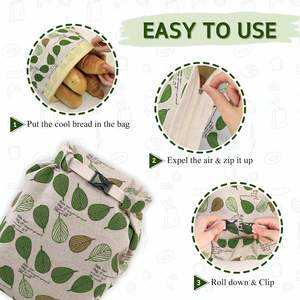 Sacs à <span class=keywords><strong>pain</strong></span> en cire d'abeille pour <span class=keywords><strong>pain</strong></span> fait maison avec fermeture éclair, grand sac de conservation réutilisable en cire d'abeille pour <span class=keywords><strong>pain</strong></span> au levain 13x17'' - Product Image 4