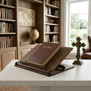 Soporte de Madera para Libros, Soporte para Libros de Cocina, Soporte para Laptop, Soporte para Tablet, Reposapapeles de Madera, Soporte para Recetas de Cocina, Organizador de Escritorio, Soporte Portátil para Dispositivos - Product Image 6