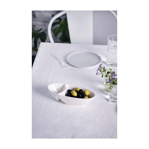 Vassoio per olive in ceramica bianca, piatto da portata per antipasti e snack - Product Image 2