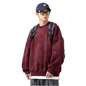 Sudadera con capucha estampada ecológica de punto de manga larga con cuello redondo oversize para hombre, estilo hip hop casual urbano, venta al por mayor - Product Image 5