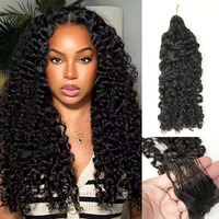 Extensions de cheveux bouclés birmans de 20 pouces, en plumes, à crocheter, cuticules alignées, cheveux humains vierges naturels, nœuds miraculeux