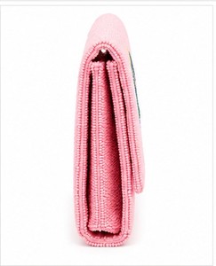 Pink Beaded Clutch With Cartoon Ping Pong Design Flap Closure Women's Party Handbag - Product Image 4
