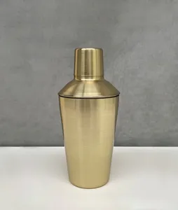 Shaker à cocktails en acier inoxydable doré de haute qualité, finition miroir, mélangeur de boissons avec passoire intégrée, anti-rouille, ustensiles de bar pour les fêtes - Product Image 2