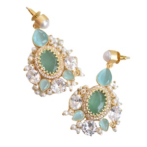 Pendientes de Latón Natural con Circonita Premium, Piedra Semipreciosa Natural, Latón Chapado en Rodio, Sin Níquel, Duraderos, Listos para Enviar - Product Image 2