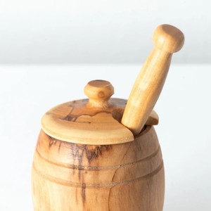 Tarro de Miel de Madera Artesanal con Tapa y Cucharón, Contenedor de Miel de Madera en Forma de Barril, Tarro de Almacenamiento, Suministro al por Mayor - Product Image 5