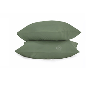 Parure de lit vert olive premium en viscose de bambou biologique 300TC 60S, taie d'oreiller douce, lisse, rafraîchissante et écologique - Product Image 1
