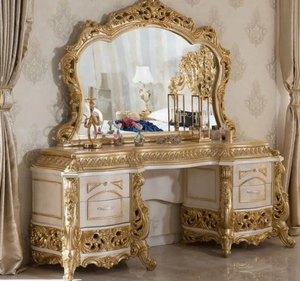 Juego de Dormitorio King Size de Lujo, Estilo Francés, Madera de Caoba Sólida, Tallado a Mano, con Almacenamiento, Estilo Antiguo - Product Image 4