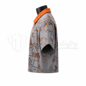 Camisa de Manga Corta con Cierre para Hombre, Estilo Occidental, Casual, Verano, Cuello en Contraste, Ropa Urbana Personalizada, Venta al Por Mayor - Product Image 4