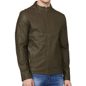 Chaqueta de cuero de talla grande al por mayor para hombre, estilo urbano, cuello alto, para invierno, a bajo precio - Product Image 4
