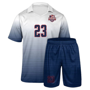 Ensemble de maillots de football personnalisables pour hommes, 100% polyester, maille respirante, séchage rapide, short à sangles réglables, fermeture à cordon, nom d'équipe personnalisé - Product Image 4