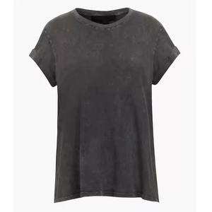 New Arrival Fashion sustainable soft Women Acid <b>Wash</b> T Shirt Custom Manufacturer Loose Summer Streetwear Women Acid <b>Wash</b> T Shirt - Product Image 3