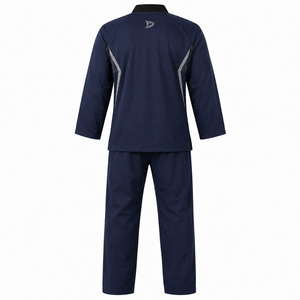 Men's Navy Karate Uniform Quick Dry Breathable Lightweight 100% Cotton Training Suit Logo Print Regular Fit Martial Arts Wear - Product Image 2