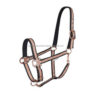 Sangle en nylon bicolore personnalisée Fait à la main Nylon Horse Halter en plusieurs couleurs et tailles personnalisées Quincaillerie en nickel réglable - Product Image 5