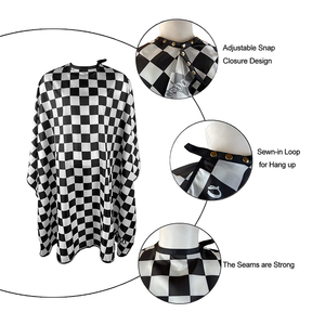 Cape de coiffure et de barbier personnalisable, portable, en nylon et polyester, imperméable, avec encolure ajustable et impression de logo sur mesure pour - Product Image 5