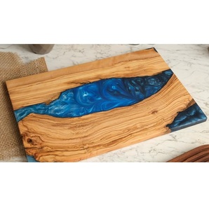 Tabla de Cortar de Madera y Resina Epoxi Hecha a Mano de Primera Calidad, Tabla de Cocina de Madera y Resina Epoxi de Lujo para Chefs - Product Image 1