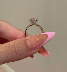 Anillo de Compromiso con Diamante Cultivado en Laboratorio de 3 Quilates, Corte Redondo, E VVS2, Oro de 14K, Certificado IGI - Product Image 3