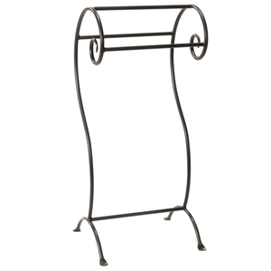 Iron Freestanding <b>Towel</b> Stand Antique Style Metal Bathroom <b>Towel</b> <b>Rack</b> Holder Ornate Scrollwork Design <b>Towel</b> Home Bathroom Decor - Product Image 1