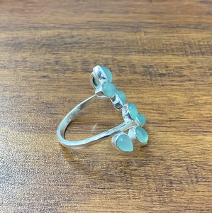 Multi Light Green Chalcedony Gemstone Leaf Cluster Ring (5.0 Grams) Trendy Made By JAIPUR SILVER - Product Image 3