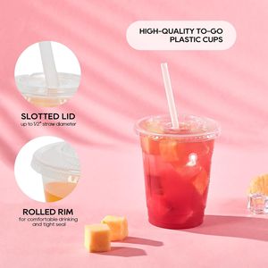 Confezione da 100 Bicchieri di Plastica Trasparenti Usa e Getta da 350 ml per Feste, Frutta, Gelato, Cupcake e Bevande Fredde - Product Image 3