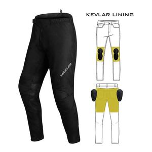 Pantalon de moto en velours côtelé toute saison Pantalon de tourisme imperméable pour homme avec garniture et certification de sécurité CE - Product Image 1