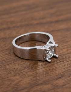 925 Sterling Silver Blank <b>Ring</b> Setting 6MM Round Solitaire Semi Mount <b>Thick</b> Band Engagement <b>Ring</b> Base DIY Gemstone Jewelry - Product Image 2