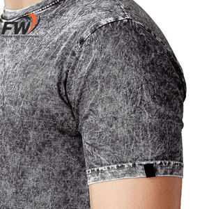 Camisetas de Hombre con Estampado Personalizado, Lavado Ácido, 100% Algodón, Transpirables, Cómodas, de Color Sólido y Manga Corta - Product Image 4