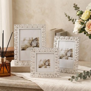 Marco de Fotos Rectangular de Metal Ornamentado, Estilo Vintage, Decorativo, para Mesa - Product Image 4