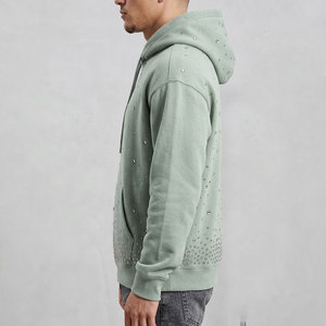 Sweats à capuche élégants avec strass, design de logo personnalisé, haute qualité, coton mélangé, pour un usage quotidien décontracté et un style streetwear. - Product Image 5