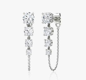 <b>Hoops</b> <b>Earrings</b> Diamond <b>Earrings</b> Gold and <b>Silver</b> <b>Earrings</b> Lab Grown Diamonds <b>Earrings</b> <b>Hoops</b> Fine Jewelry for Women - Product Image 3