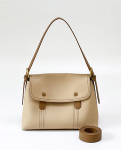 Mini sac à bandoulière en cuir pour femmes, style minimaliste à la mode avec fermeture à bouton pour un usage quotidien, 32x21x12cm - Product Image 1