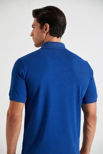 Wholesale Premium Quality 100% Cotton Pique Fabric Collar Zipper Placket Casual Business Custom Men's Short Sleeve for Shirt - Product Image 5