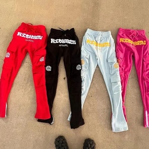 Pantalon de survêtement à jambe droite en polaire délavée Streetwear Pantalon de survêtement vintage en polaire respirant et à séchage rapide - Product Image 2