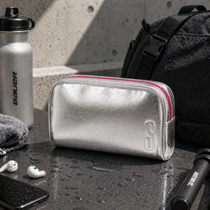 Portable Travel Organizer Cosmetic Bag Personal Hanging Modern Silver Vanity <b>Pouch</b> Toiletry Vanity Zipper <b>Pouch</b> - Product Image 6