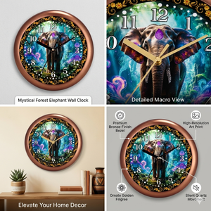 Horloge murale personnalisée Lucky Elephant Vastu pour la décoration de la maison et du bureau - Retour à l'école et Nouvel An - Product Image 3