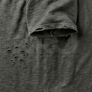 T-shirt personnalisé pour homme avec broderie vieillie, design vintage, tissu tricoté, coupe oversize, écologique, séchage rapide - Product Image 6