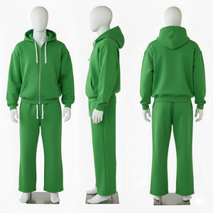 Custom <b>Men</b> Fleece Hoodie Jogger Set 100% Cotton Solid <b>Pullover</b> Tracksuit High Quality Winter Wear - Product Image 2