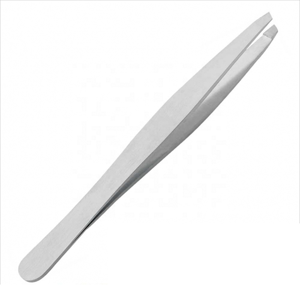 Professional Stainless Steel Slant Tip Eyebrow Tweezers Custom Logo Precision Hair Removal Beauty <b>Makeup</b> <b>Tool</b> - Product Image 1