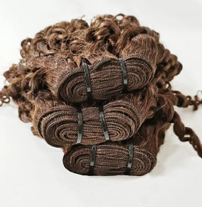 100% Remy Weft <b>Curly</b> Hair Highlighted Full Lace <b>Wig</b> Long <b>Brown</b> Natural <b>curly</b> Texture Human Weft Customizable - Product Image 3
