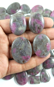 Radha Arts Natural <b>Ruby</b> Feldspar Cabochon High Polished 20-40mm Bulk Lot Loose Gemstone for Making Handmade Silver Pendant - Product Image 6