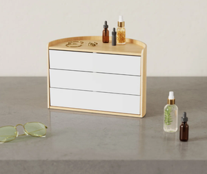 Nordic Style Swivel Makeup and Jewelry Storage Case - Multi-Layer Rotating Tabletop Organizer for <b>Watch</b>, <b>Rings</b>, and Cosmetics - Product Image 4