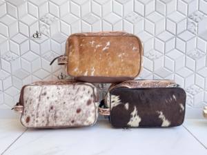 Artículos de tocador de cuero mecanizados a mano, nuevo diseñador, organizador, Kit de afeitar, bolsas de cosméticos de viaje para hombre y mujer, bolsas de maquillaje de cuero de vaca - Product Image 5