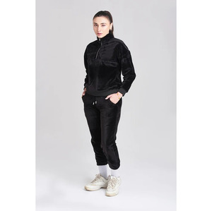 Custom Women's <b>Velour</b> Tracksuit Set | Half Zip Velvet <b>Sweatshirt</b> & Jogger Set | Premium Casual Sportswear Manufacturer - Product Image 1