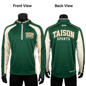 Sweat à capuche de hockey sur glace en polaire polyester 300 GSM de qualité supérieure, design à panneaux rouge et gris, logo brodé, tenue d'équipe personnalisée - Product Image 2