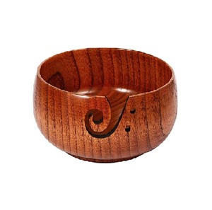 Premium Handmade Rosewood Yarn Bowl Custom Logo Wooden Knitting Bowl Storage Organizer for Crochet <b>Sewing</b> Craft Wood Yarn Bowl - Product Image 1
