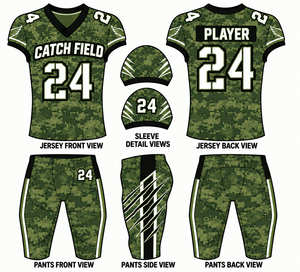 Ensemble d'uniformes de football américain à manches courtes, couleur unie, impression par sublimation, design OEM personnalisé, prix abordable, vente chaude - Product Image 1