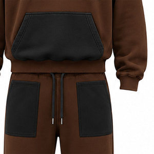 Chándal Marrón para Hombre Mudassar Ali, con Capucha, 100% Algodón, Logotipo Estampado en Foil, Cordón Ajustable, Ropa Casual de Otoño, 480+ gsm - Product Image 2
