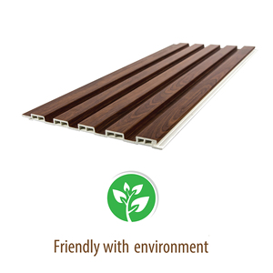 Panneaux muraux intérieurs durables en WPC avec aspect placage bois naturel et cœur en charbon de bois - Product Image 2