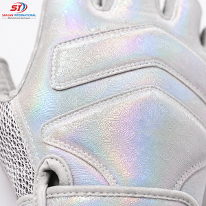 Half Finger Cycling Gloves Holographic Sheen Non-Slip Gel Pad Microfiber Hook Loop Closure Unisex Summer Wholesale OEM Custom - Product Image 5